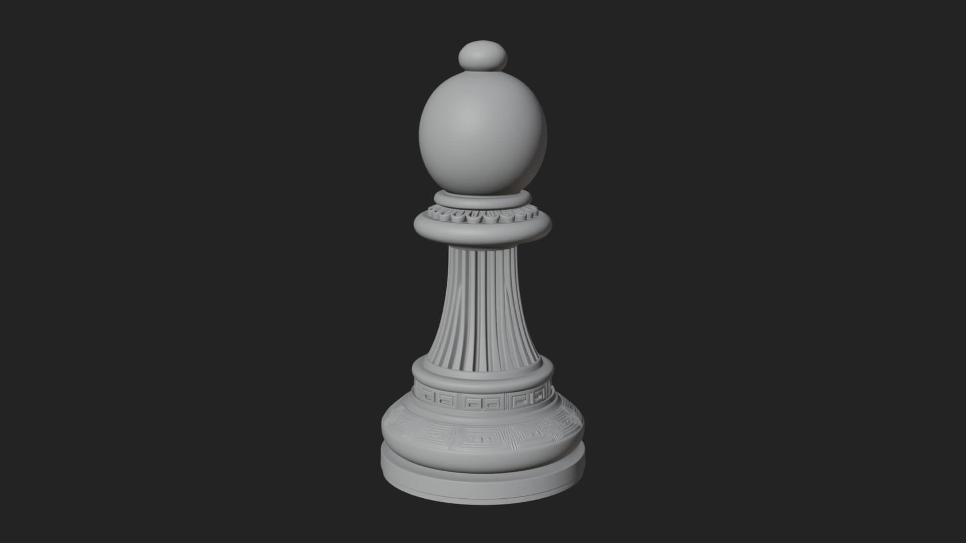 Ornate Chess Piece Statue Design 34 3D Print Model 3D Model