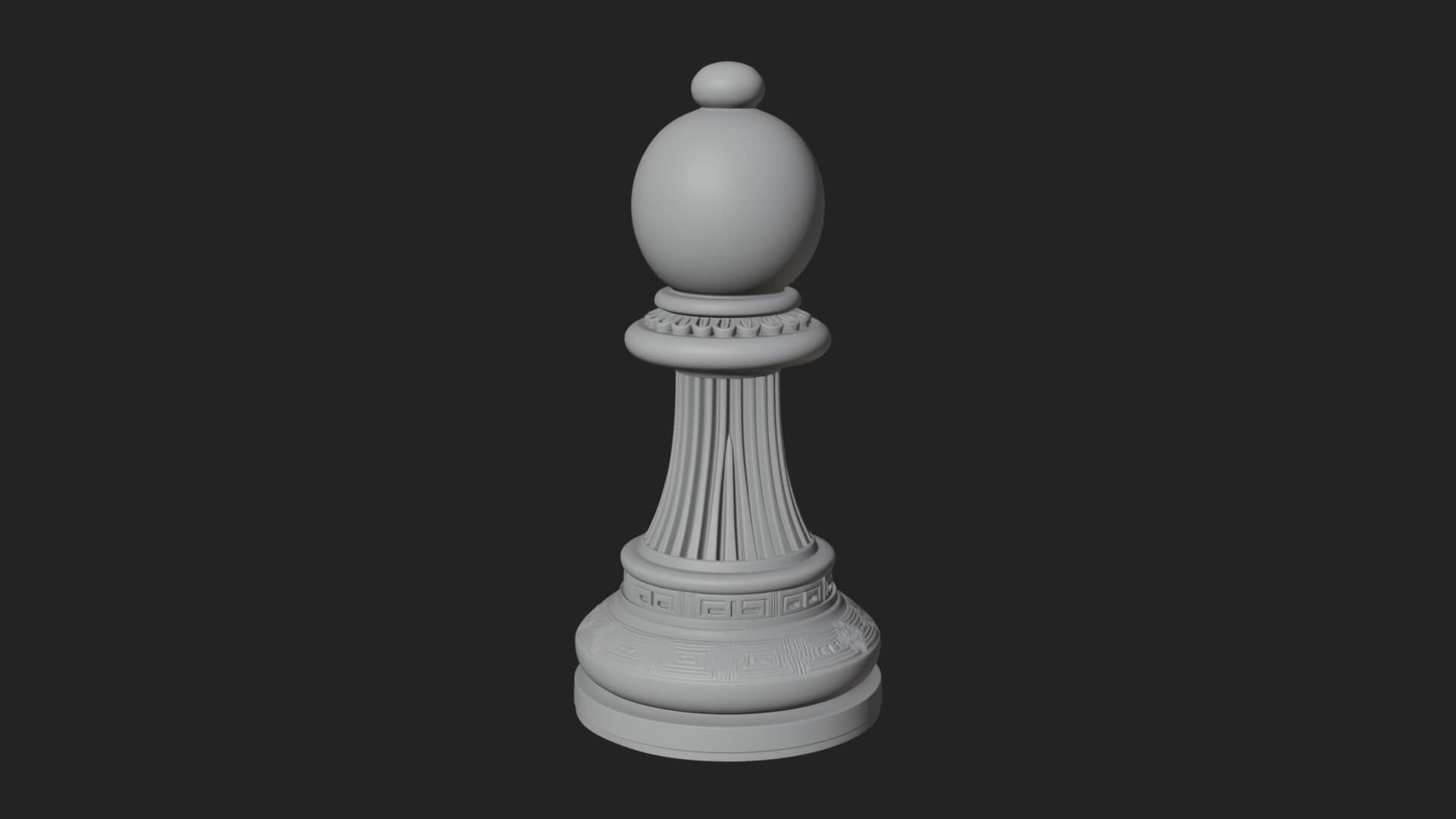 Ornate Chess Piece Statue Design 34 3D Print Model 3D Model