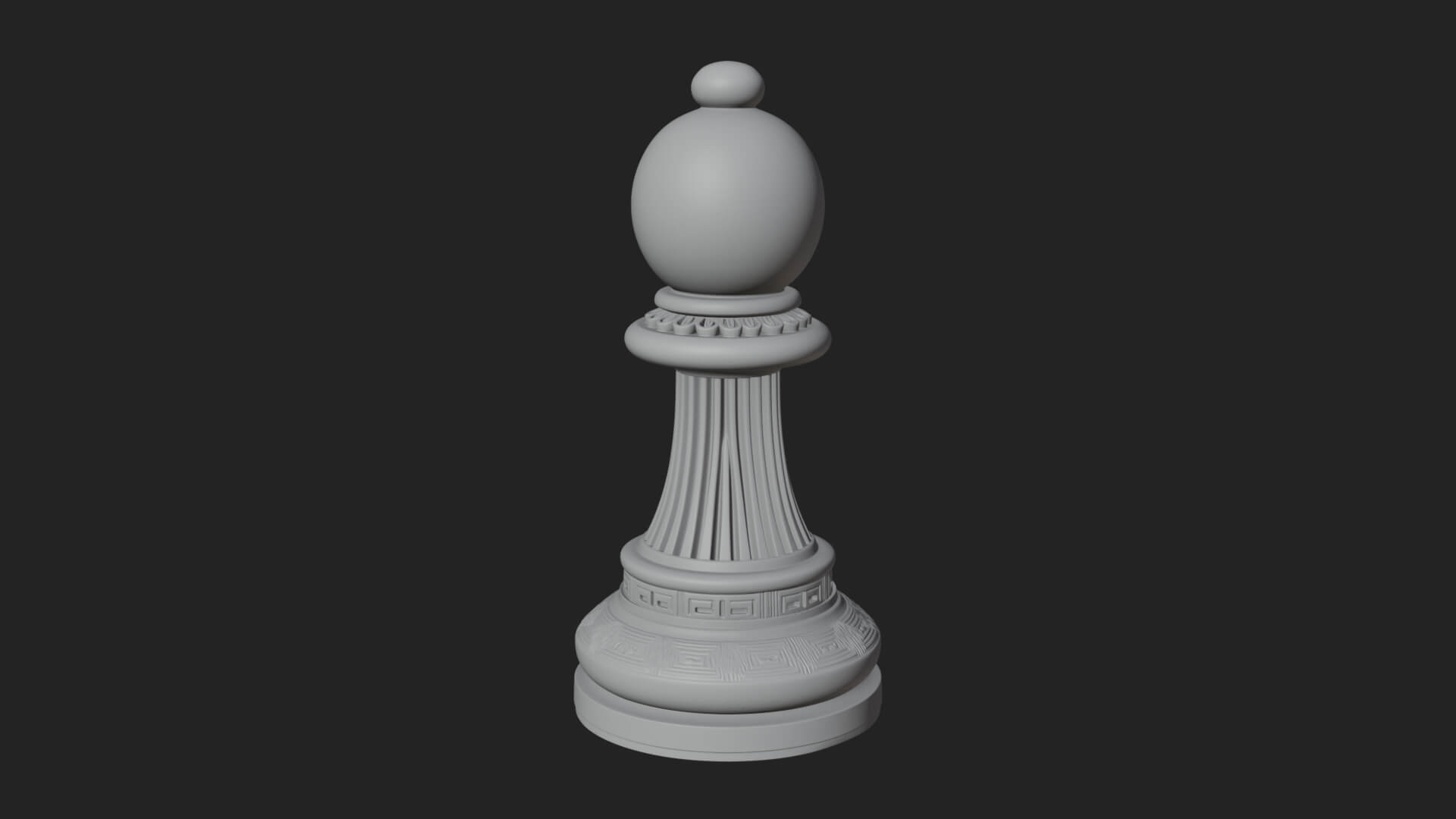 Ornate Chess Piece Statue Design 34 3D Print Model 3D Model