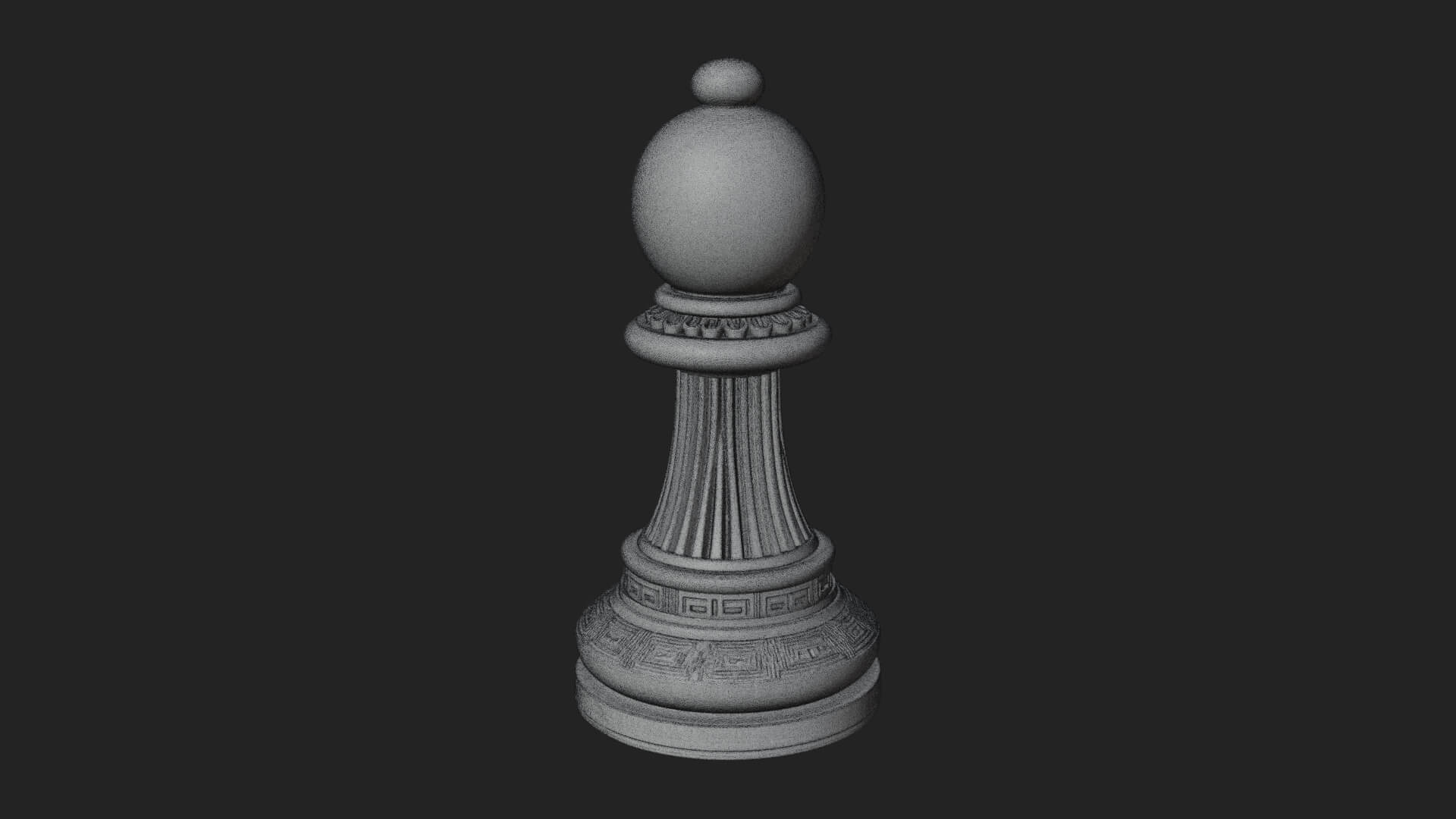 Ornate Chess Piece Statue Design 34 3D Print Model 3D Model