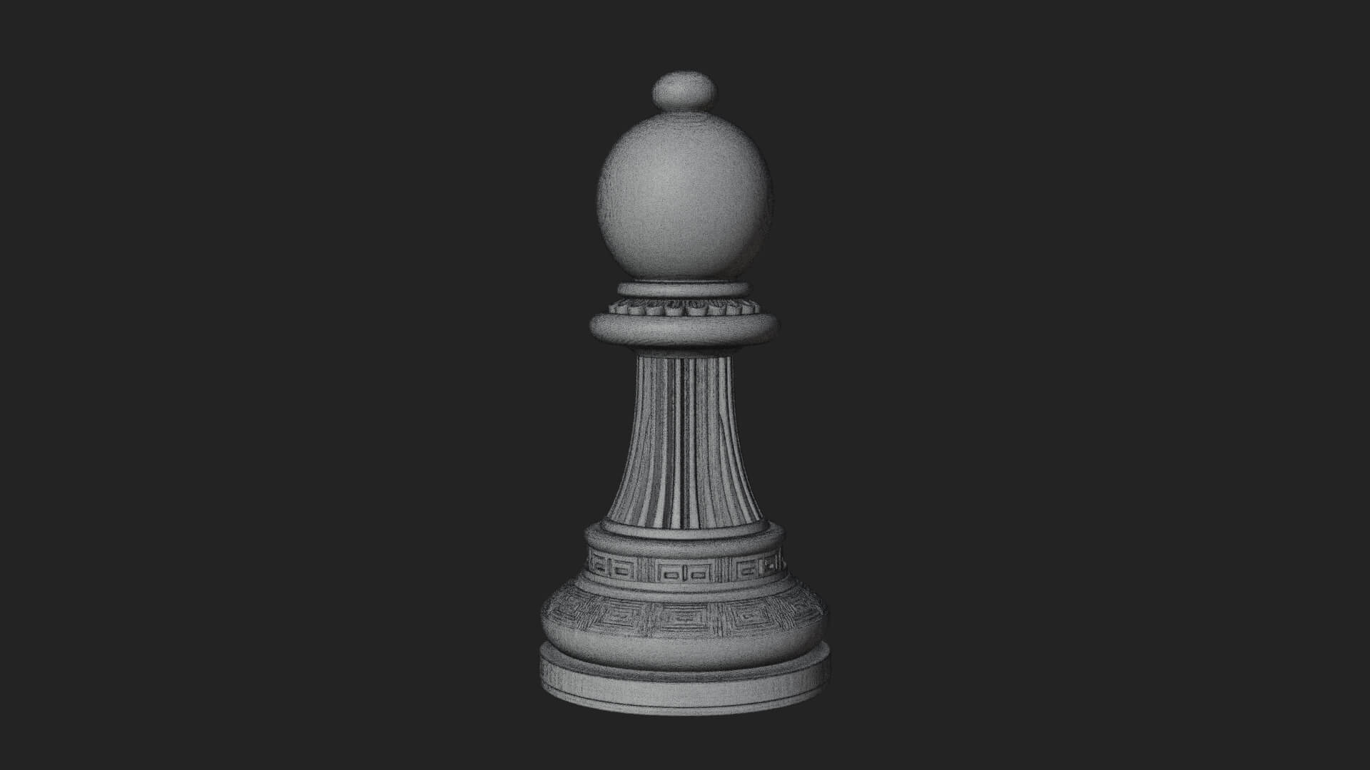 Ornate Chess Piece Statue Design 34 3D Print Model 3D Model