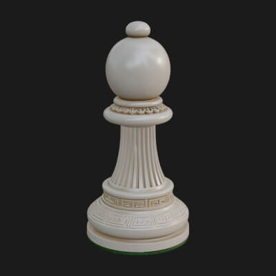 Ornate Chess Piece Statue Design 34 3D Print Model