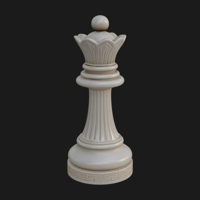 Ornate Chess Piece Statue Design 37 3D Print Model