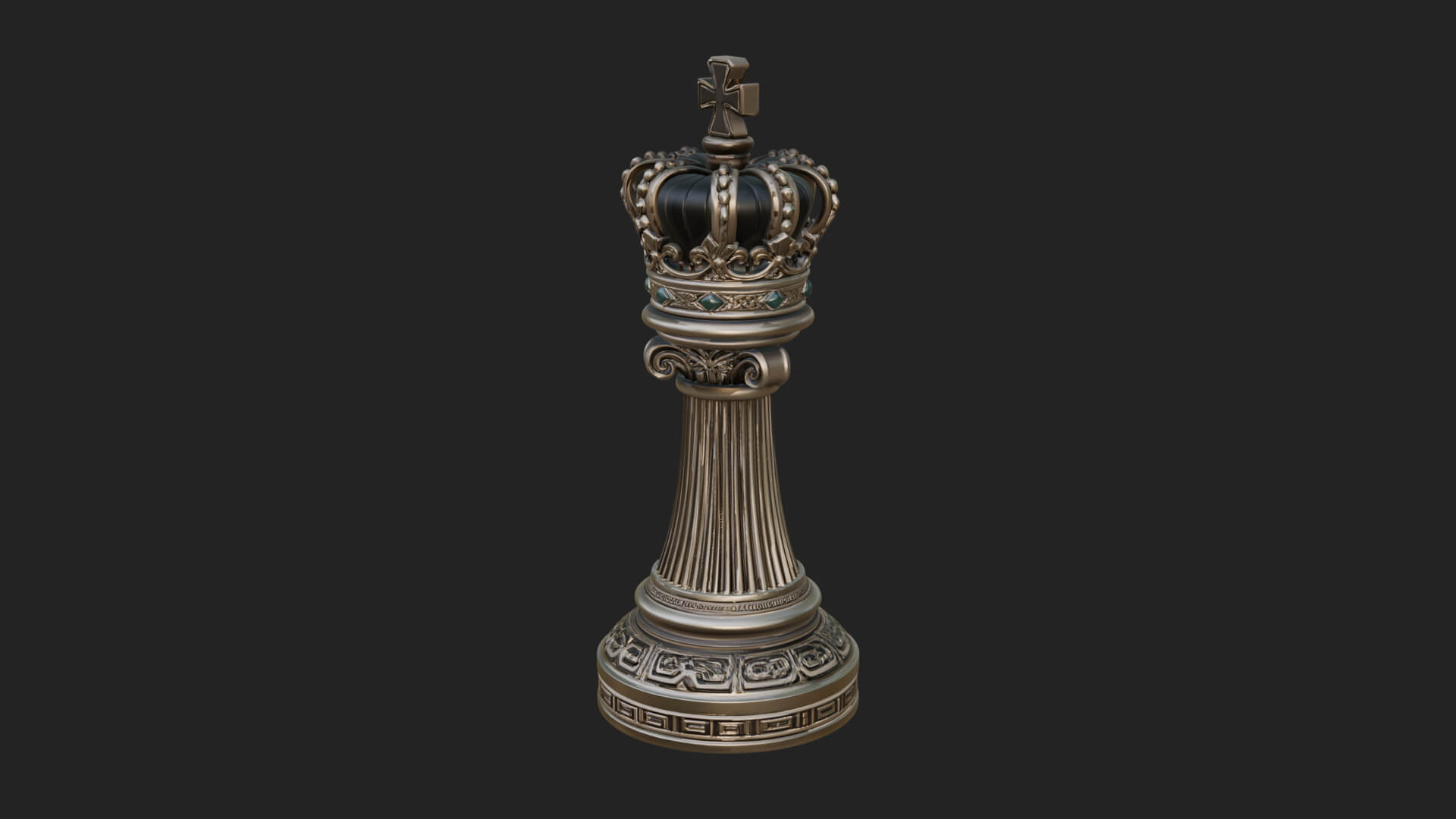 Ornate Chess Piece Statue Design 38 3D Print Model 3D Model