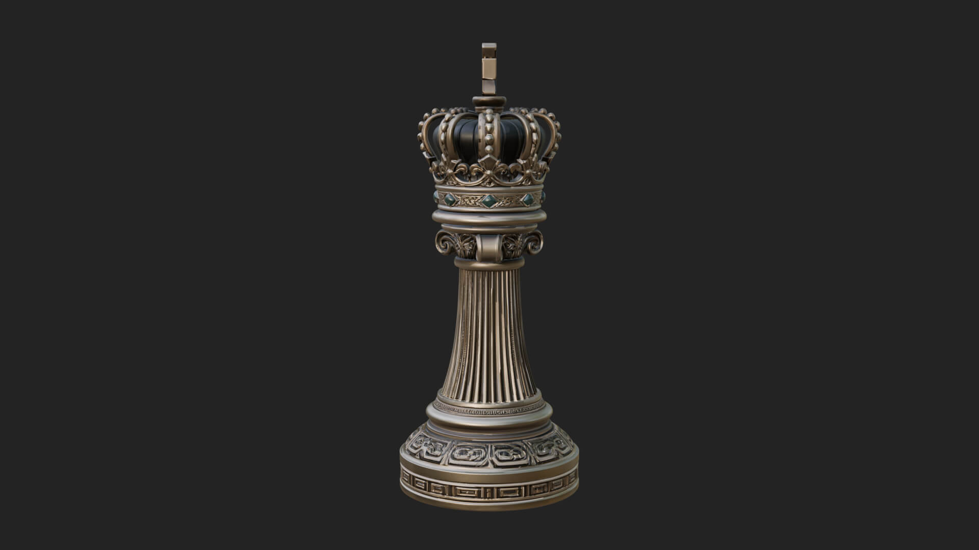 Ornate Chess Piece Statue Design 38 3D Print Model 3D Model