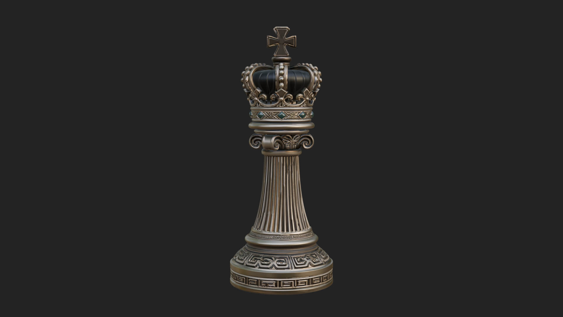 Ornate Chess Piece Statue Design 38 3D Print Model 3D Model