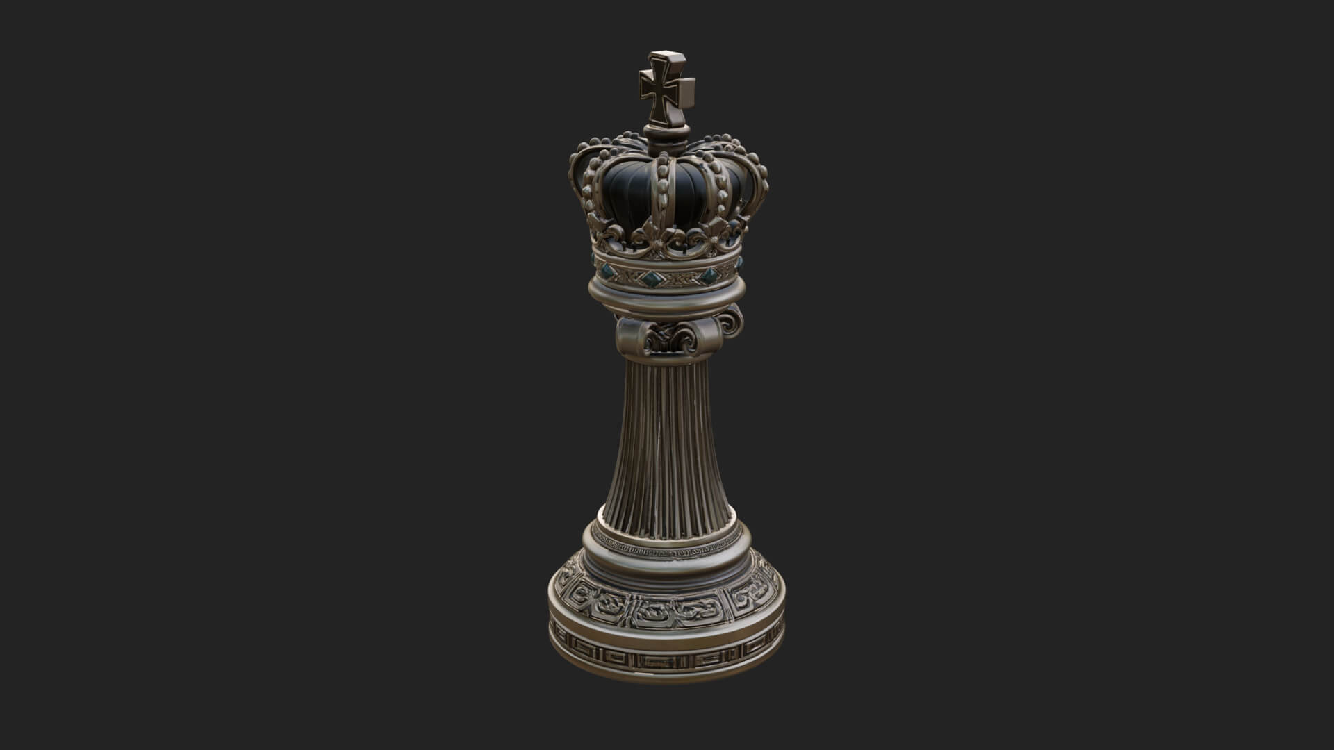Ornate Chess Piece Statue Design 38 3D Print Model 3D Model