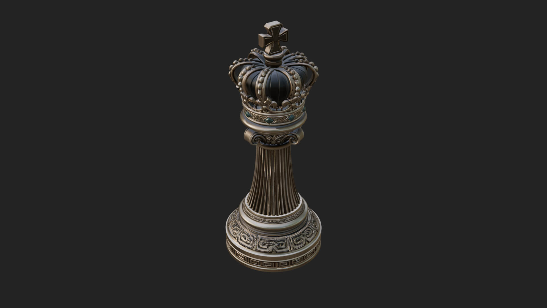 Ornate Chess Piece Statue Design 38 3D Print Model 3D Model