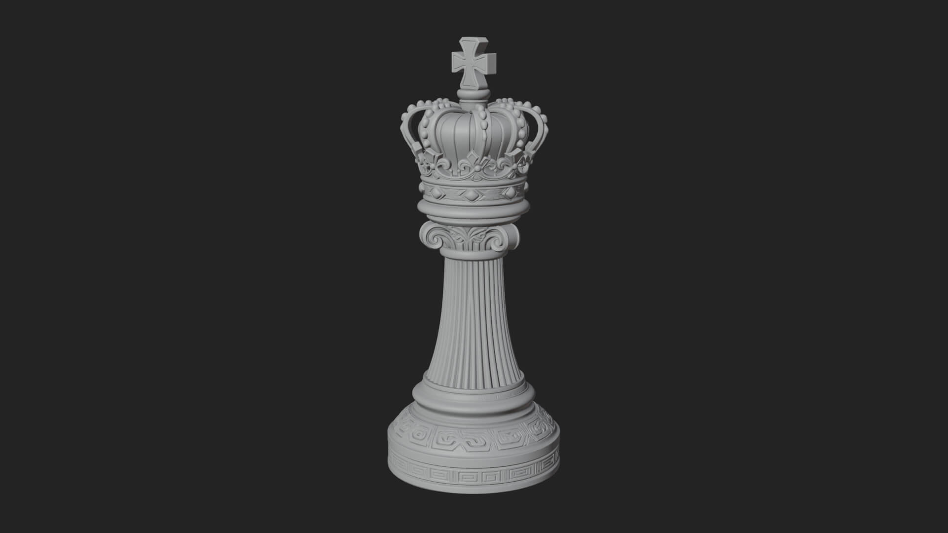 Ornate Chess Piece Statue Design 38 3D Print Model 3D Model