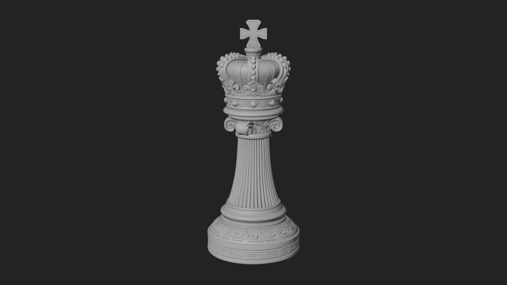 Ornate Chess Piece Statue Design 38 3D Print Model 3D Model