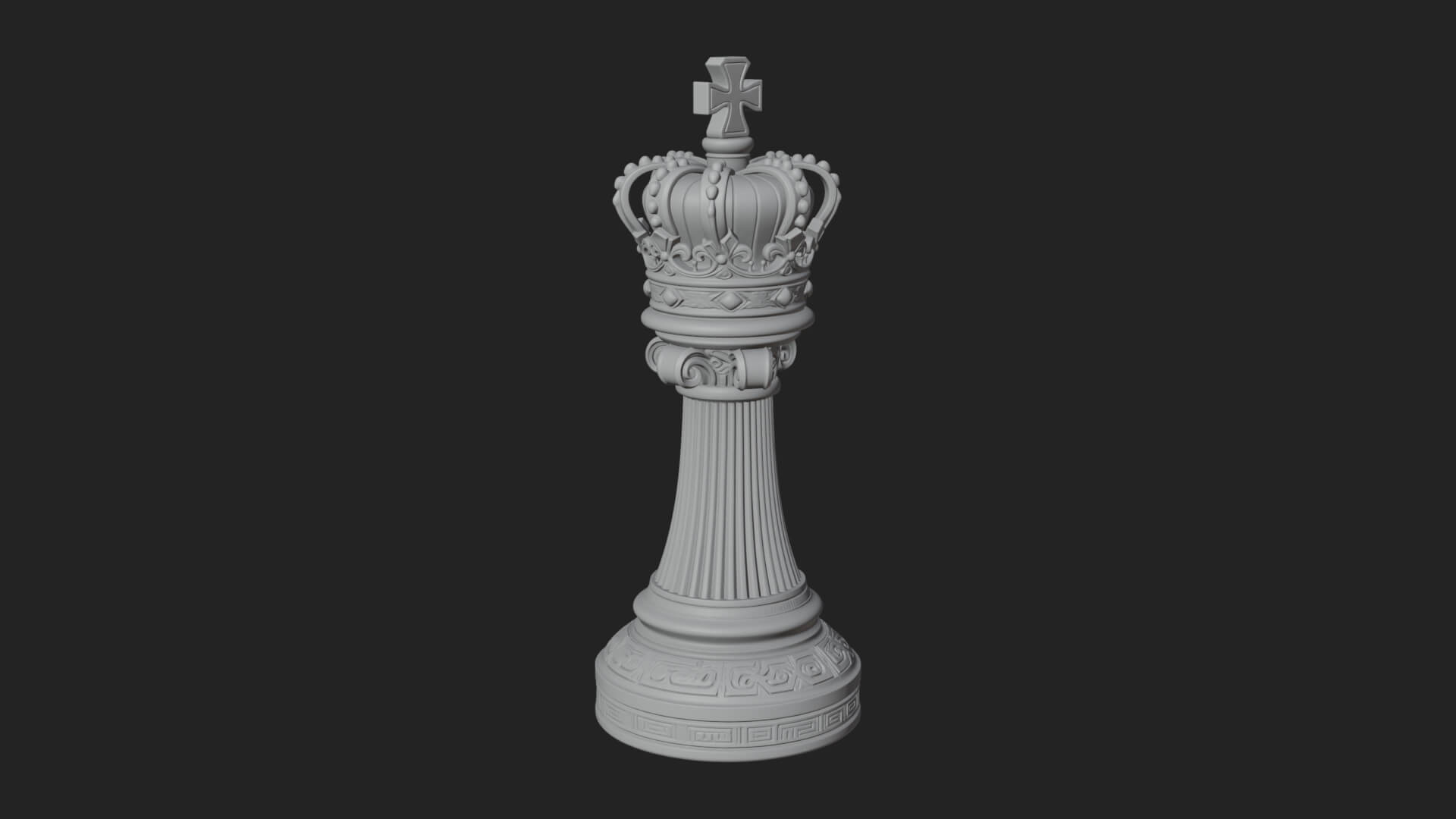Ornate Chess Piece Statue Design 38 3D Print Model 3D Model