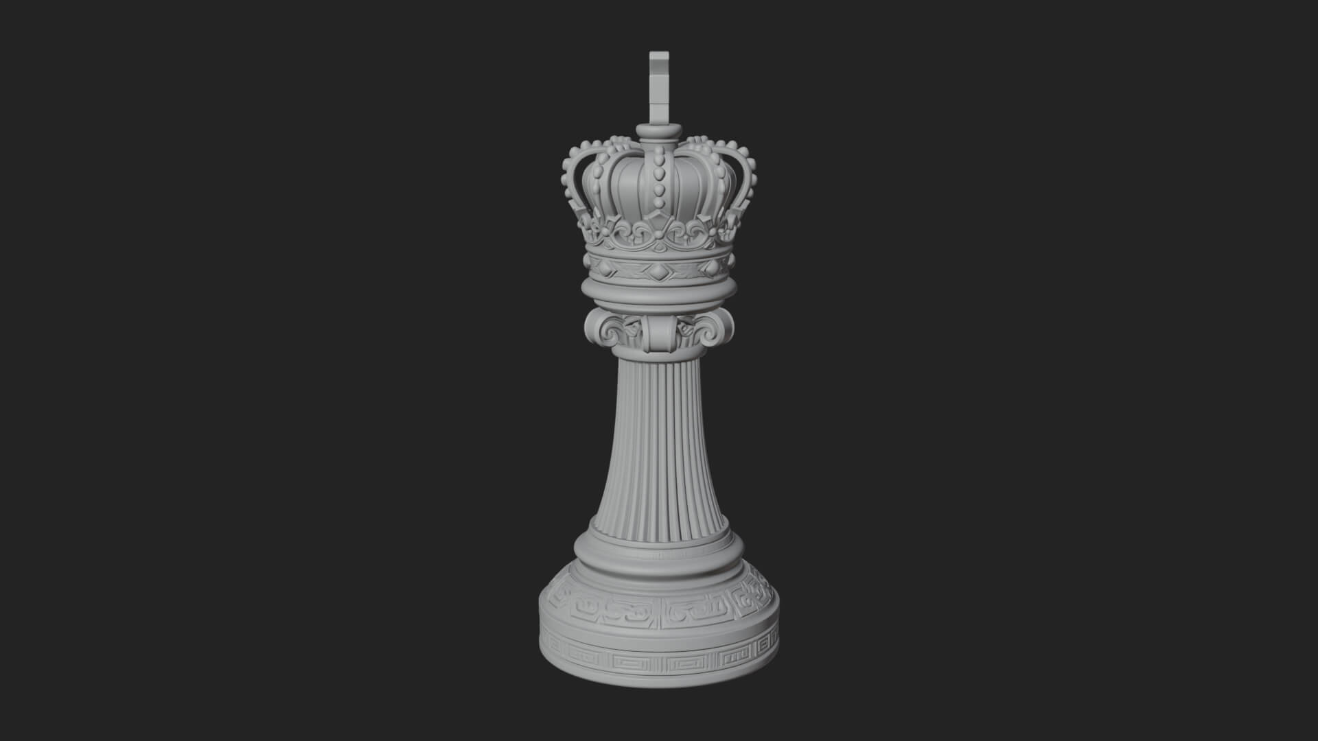 Ornate Chess Piece Statue Design 38 3D Print Model 3D Model