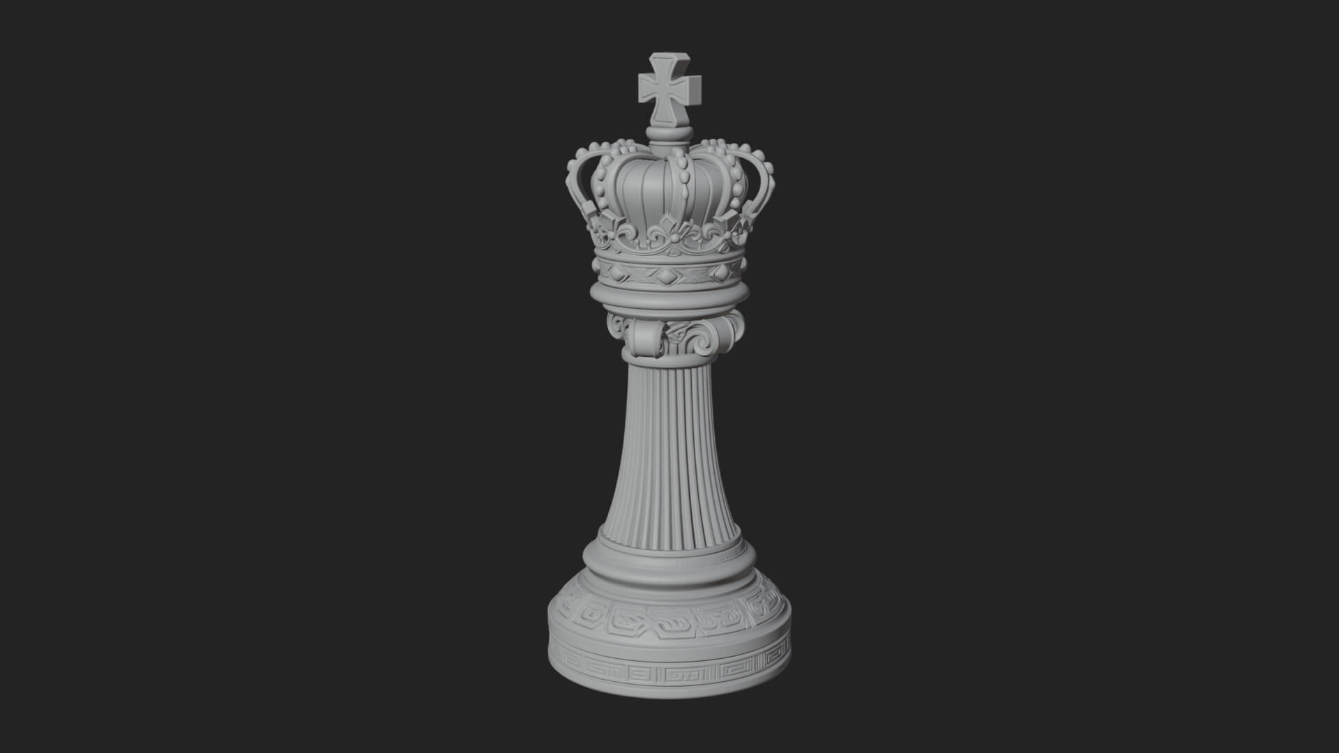 Ornate Chess Piece Statue Design 38 3D Print Model 3D Model
