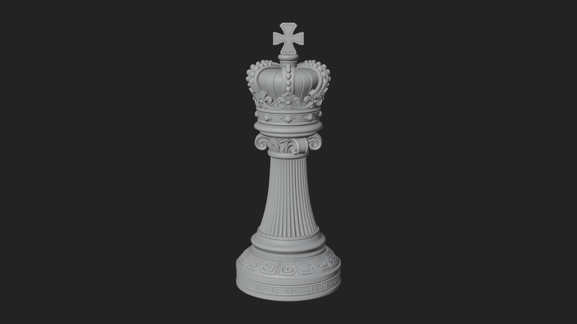 Ornate Chess Piece Statue Design 38 3D Print Model 3D Model