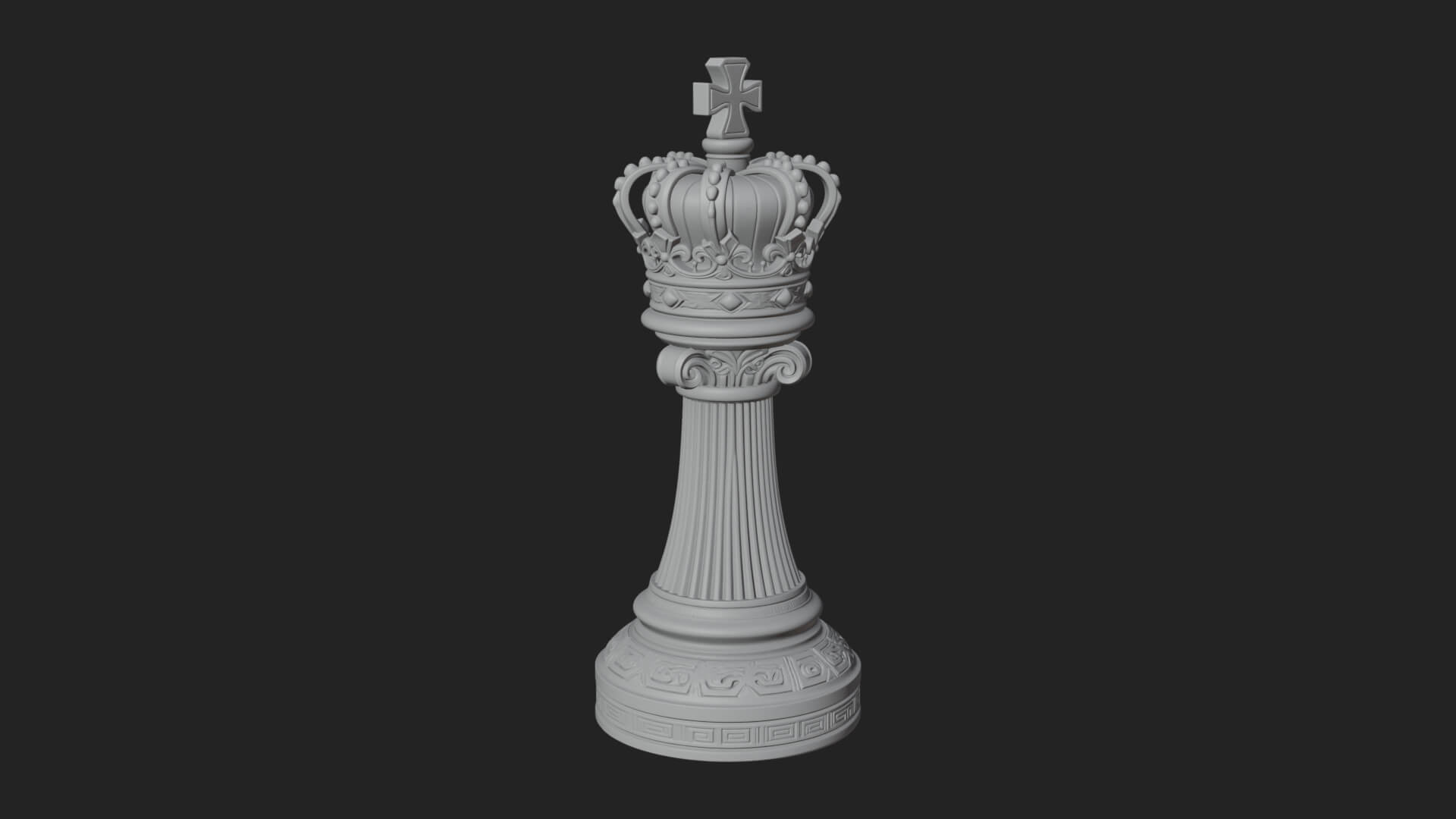 Ornate Chess Piece Statue Design 38 3D Print Model 3D Model