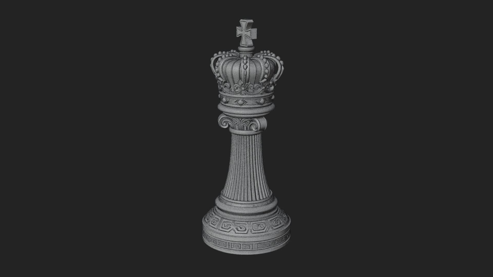 Ornate Chess Piece Statue Design 38 3D Print Model 3D Model