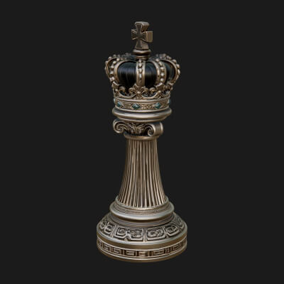 Ornate Chess Piece Statue Design 38 3D Print Model