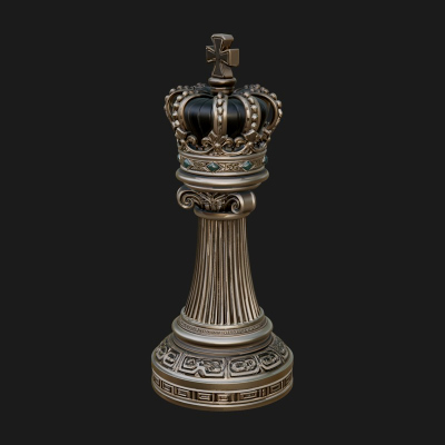 Ornate Chess Piece Statue Design 38 3D Print Model