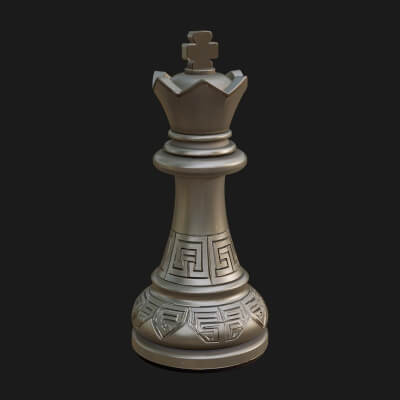 Ornate Chess Piece Statue Design 39 3D Print Model