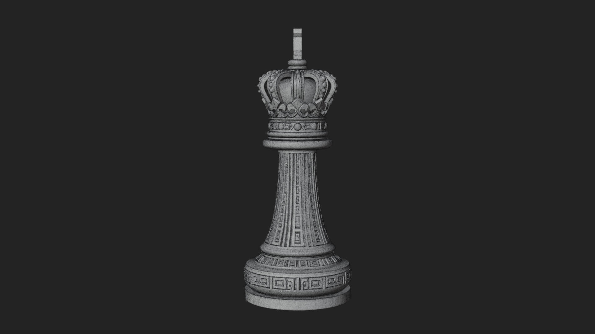 Ornate Chess Piece Statue Design 40 3D Print Model 3D Model