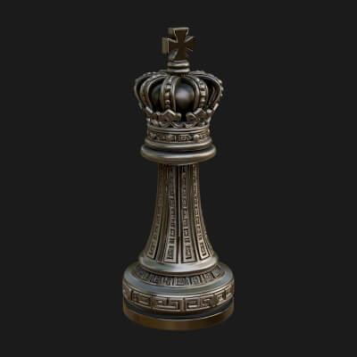 Ornate Chess Piece Statue Design 40 3D Print Model