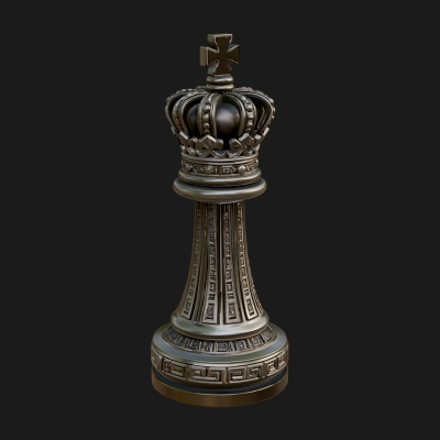 Ornate Chess Piece Statue Design 40 3D Print Model