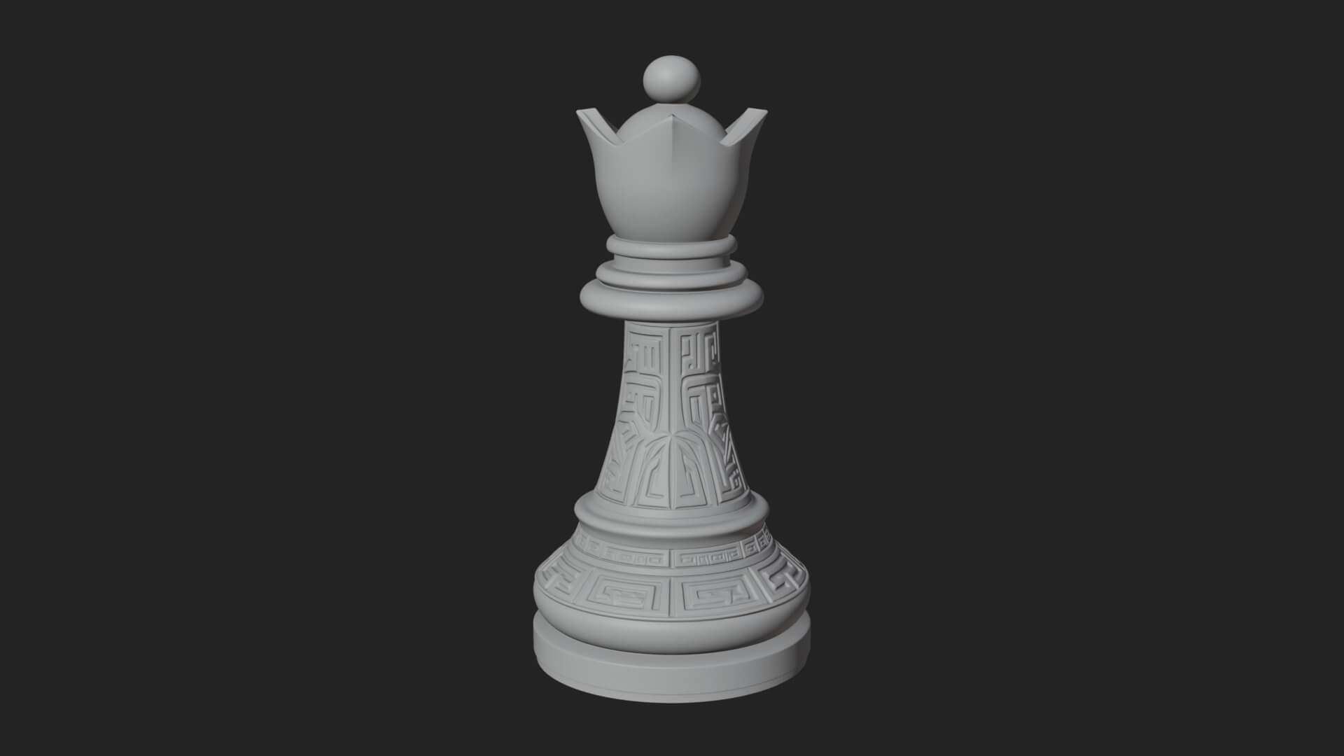 Ornate Chess Piece Statue Design 41 3D Print Model 3D Model