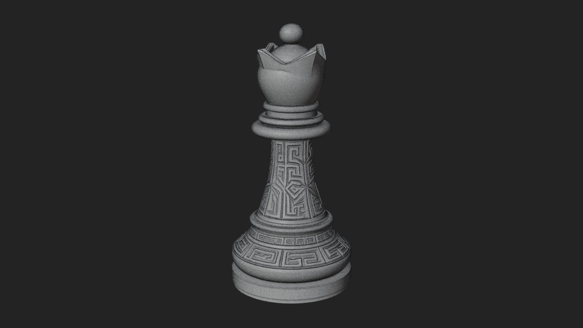 Ornate Chess Piece Statue Design 41 3D Print Model 3D Model