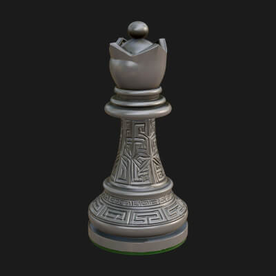 Ornate Chess Piece Statue Design 41 3D Print Model