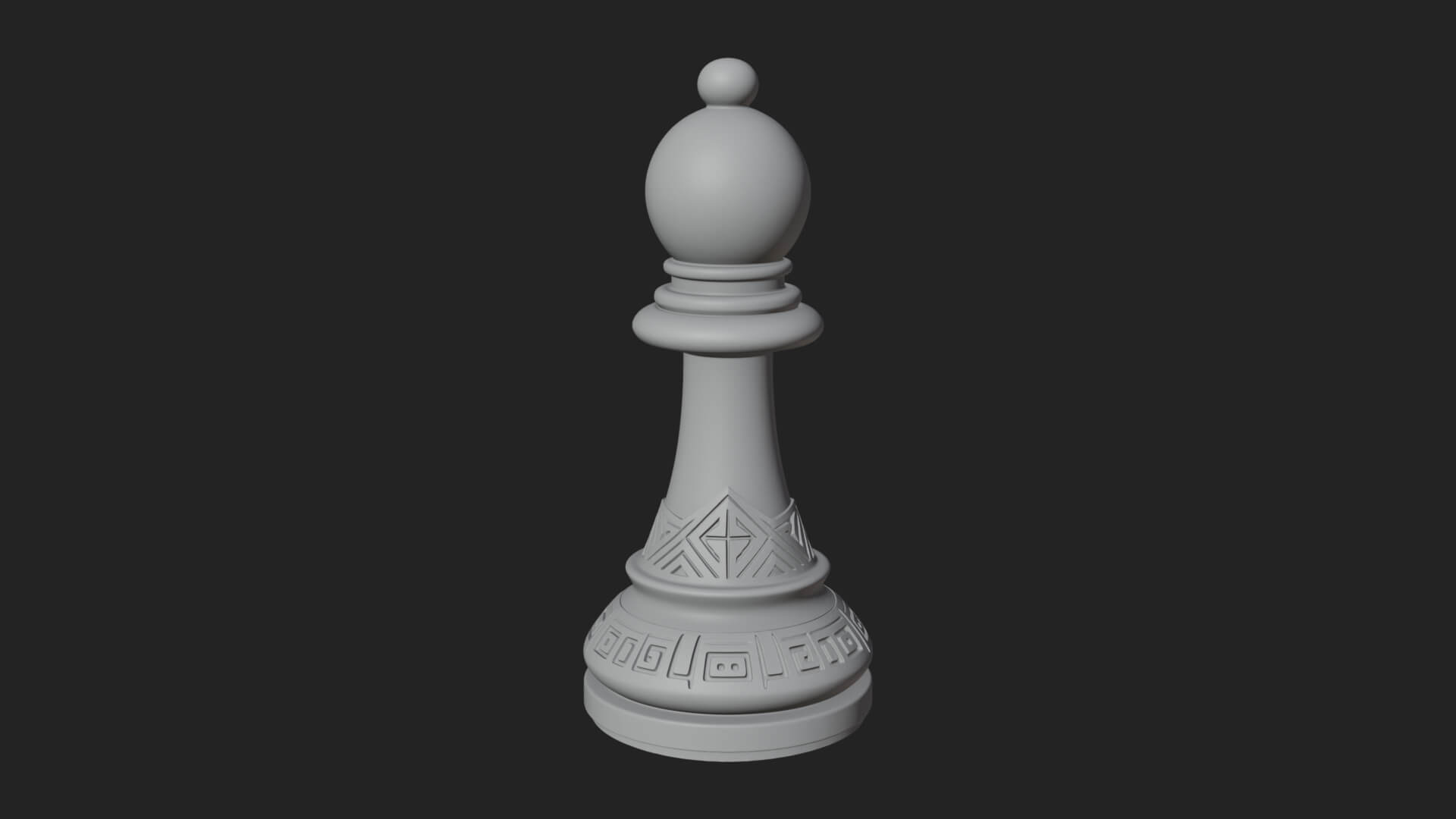 Ornate Chess Piece Statue Design 42 3D Print Model 3D Model
