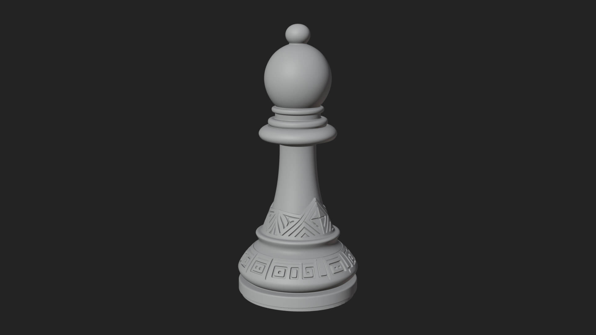 Ornate Chess Piece Statue Design 42 3D Print Model 3D Model