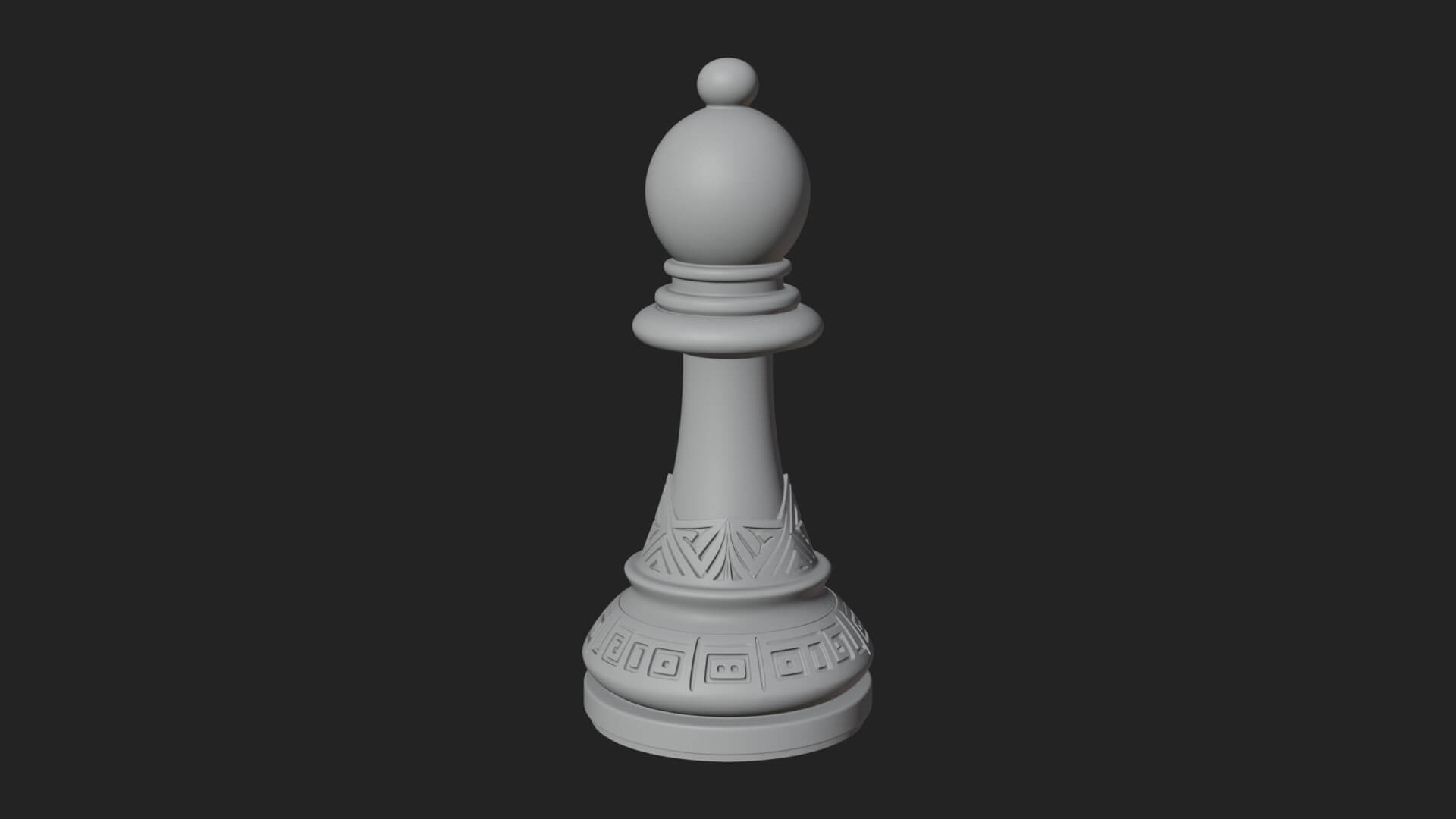 Ornate Chess Piece Statue Design 42 3D Print Model 3D Model