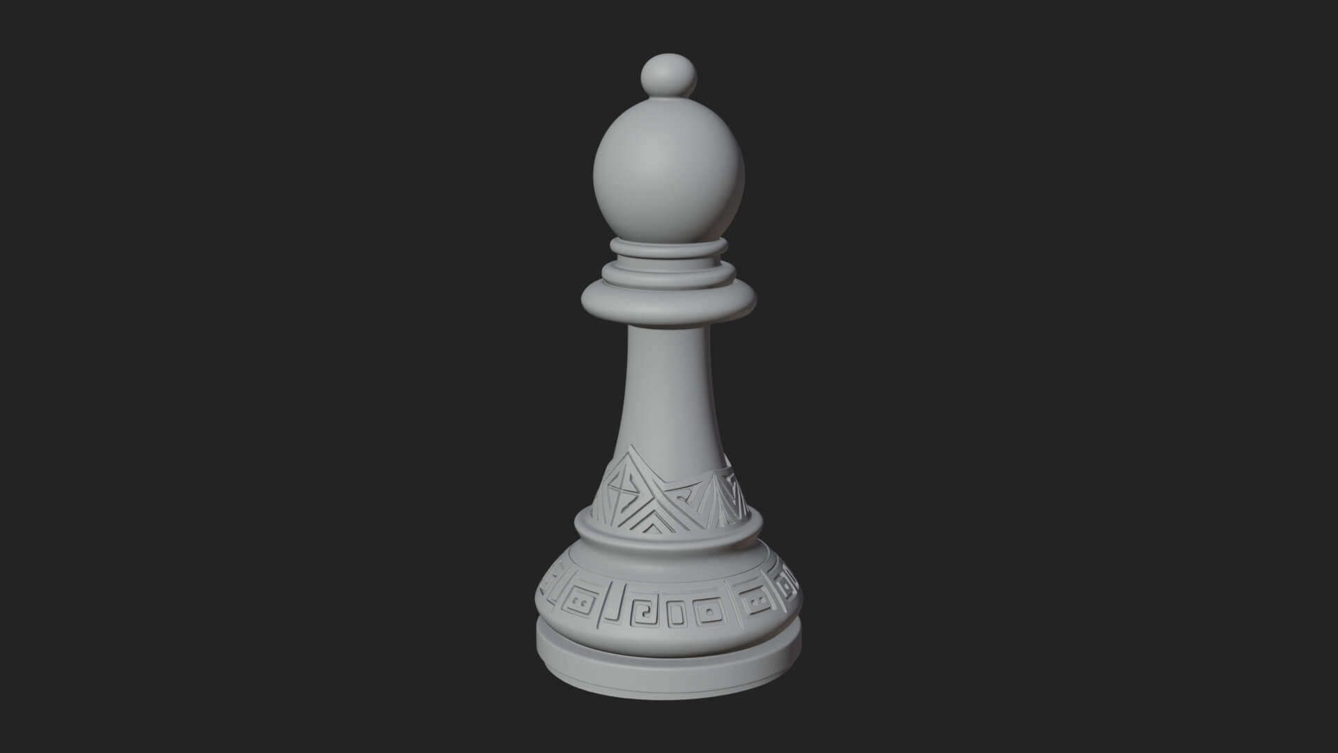 Ornate Chess Piece Statue Design 42 3D Print Model 3D Model