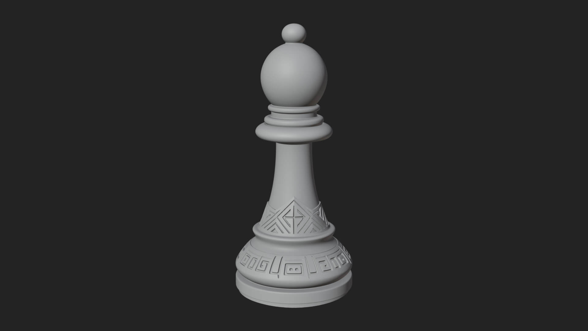 Ornate Chess Piece Statue Design 42 3D Print Model 3D Model