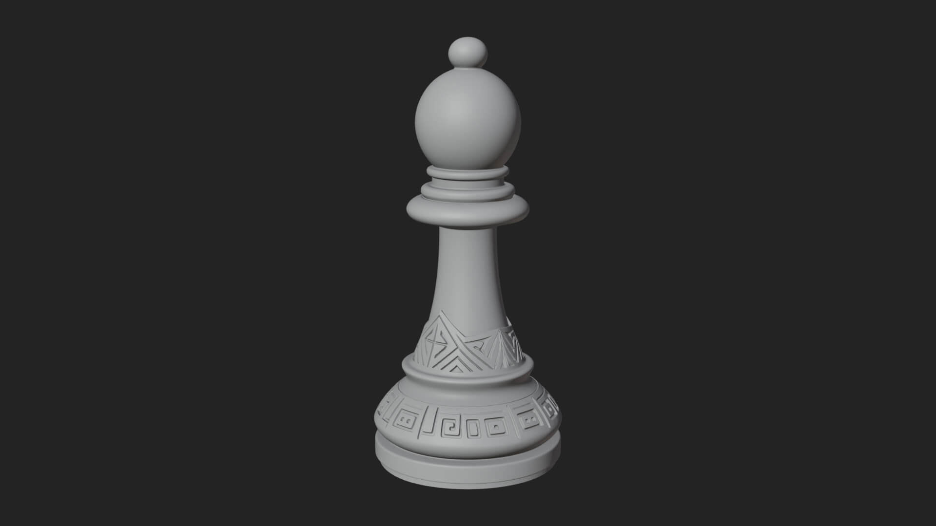 Ornate Chess Piece Statue Design 42 3D Print Model 3D Model