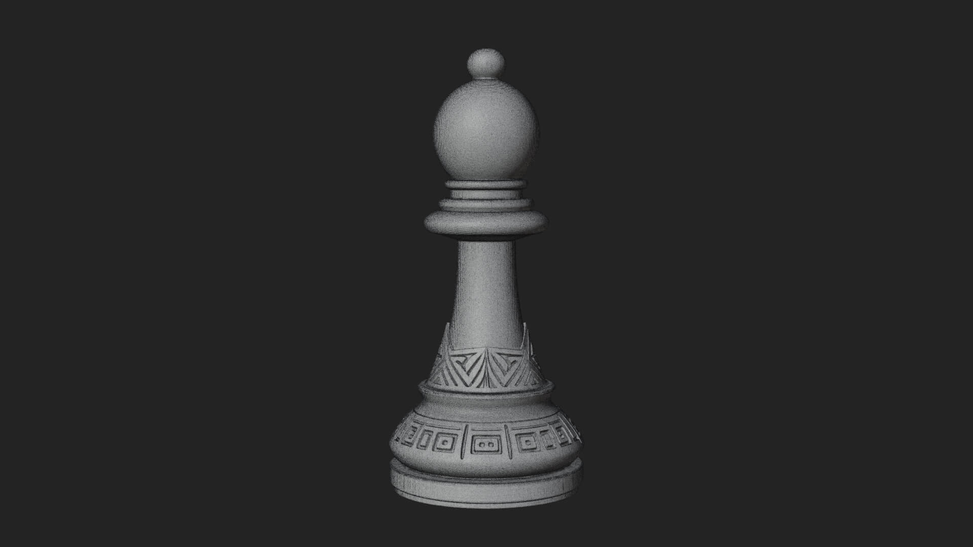 Ornate Chess Piece Statue Design 42 3D Print Model 3D Model
