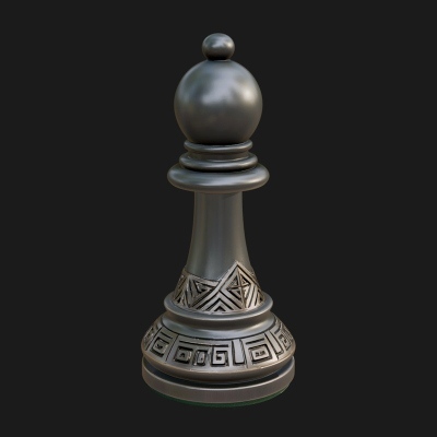 Ornate Chess Piece Statue Design 42 3D Print Model