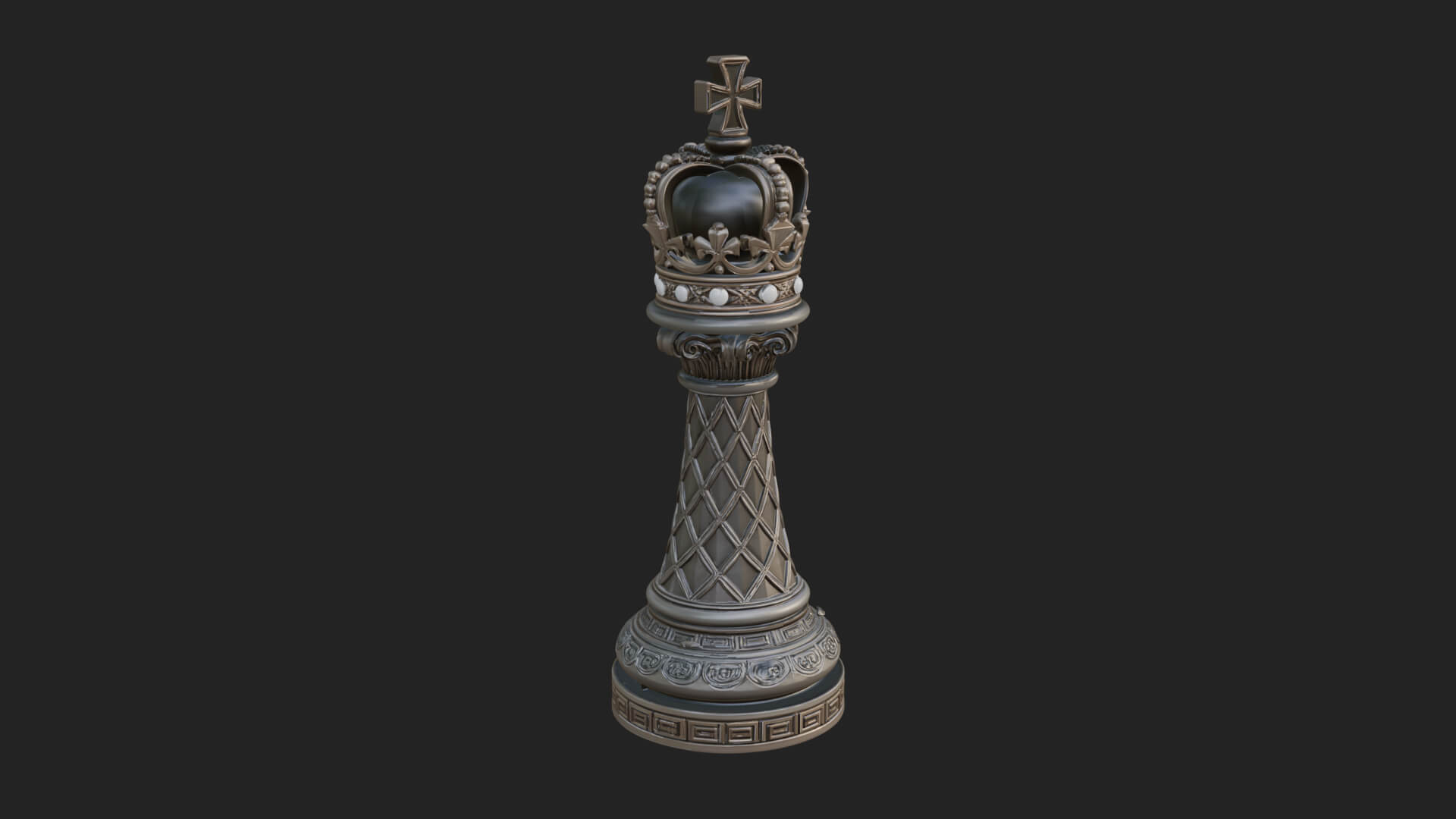 Ornate Chess Piece Statue Design 43 3D Print Model 3D Model