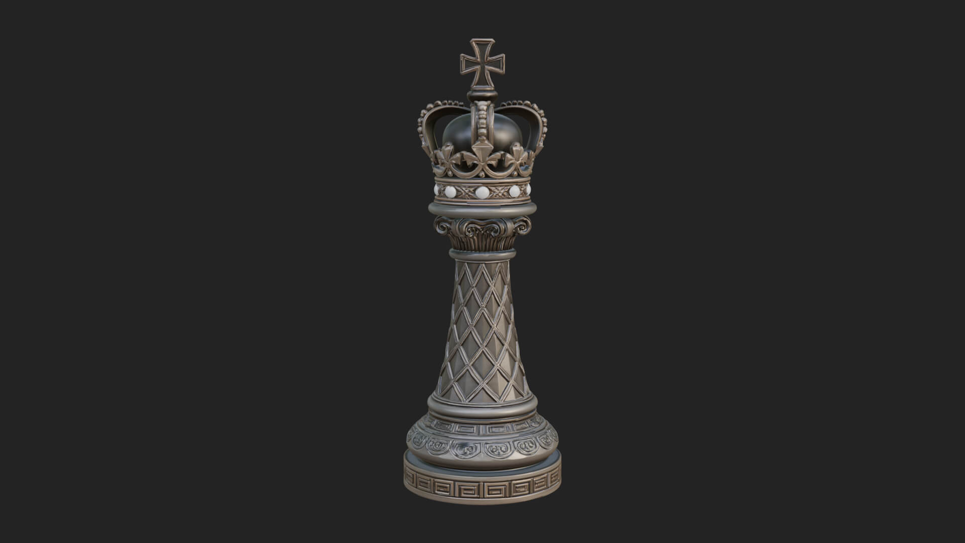 Ornate Chess Piece Statue Design 43 3D Print Model 3D Model