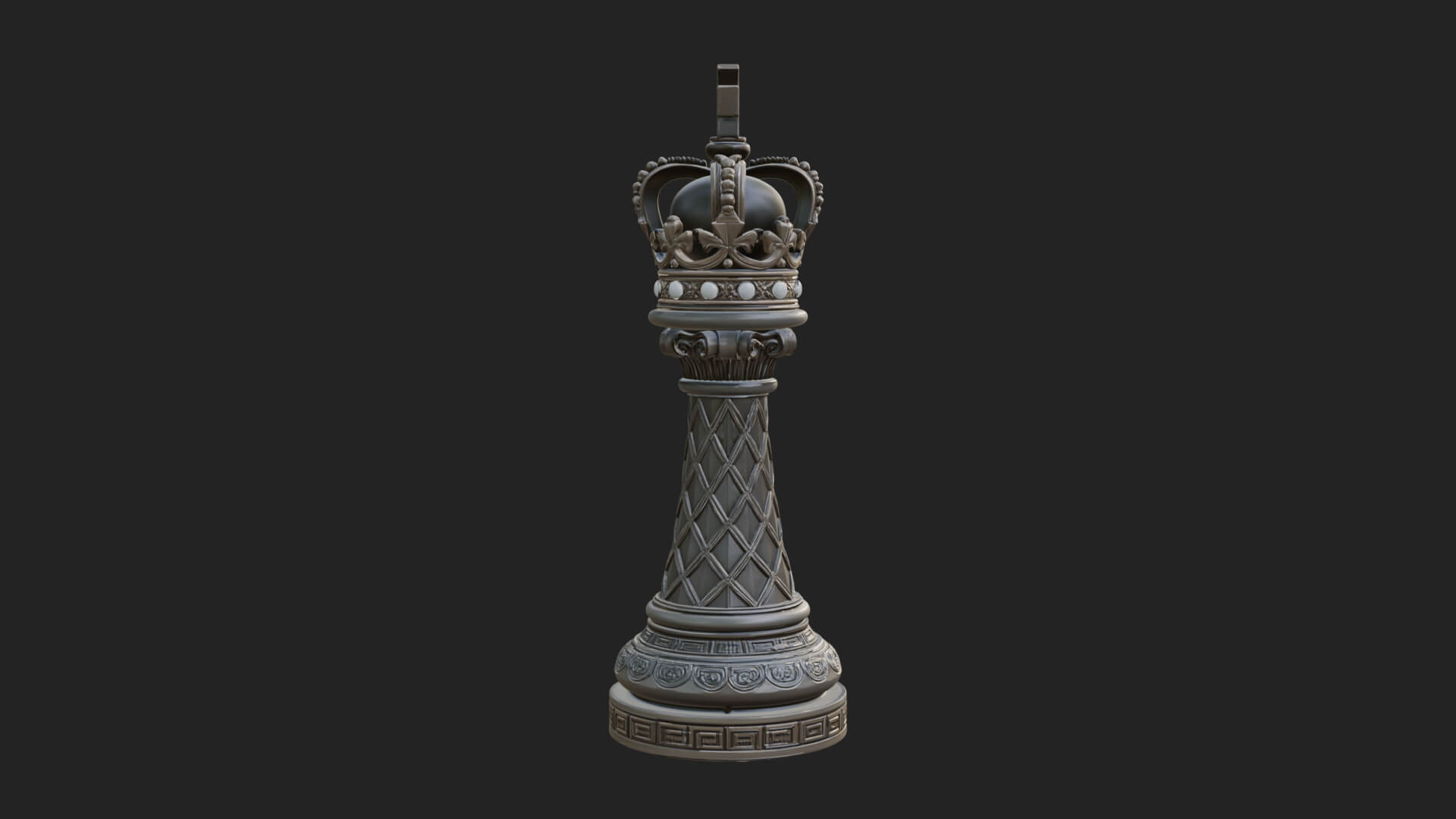 Ornate Chess Piece Statue Design 43 3D Print Model 3D Model