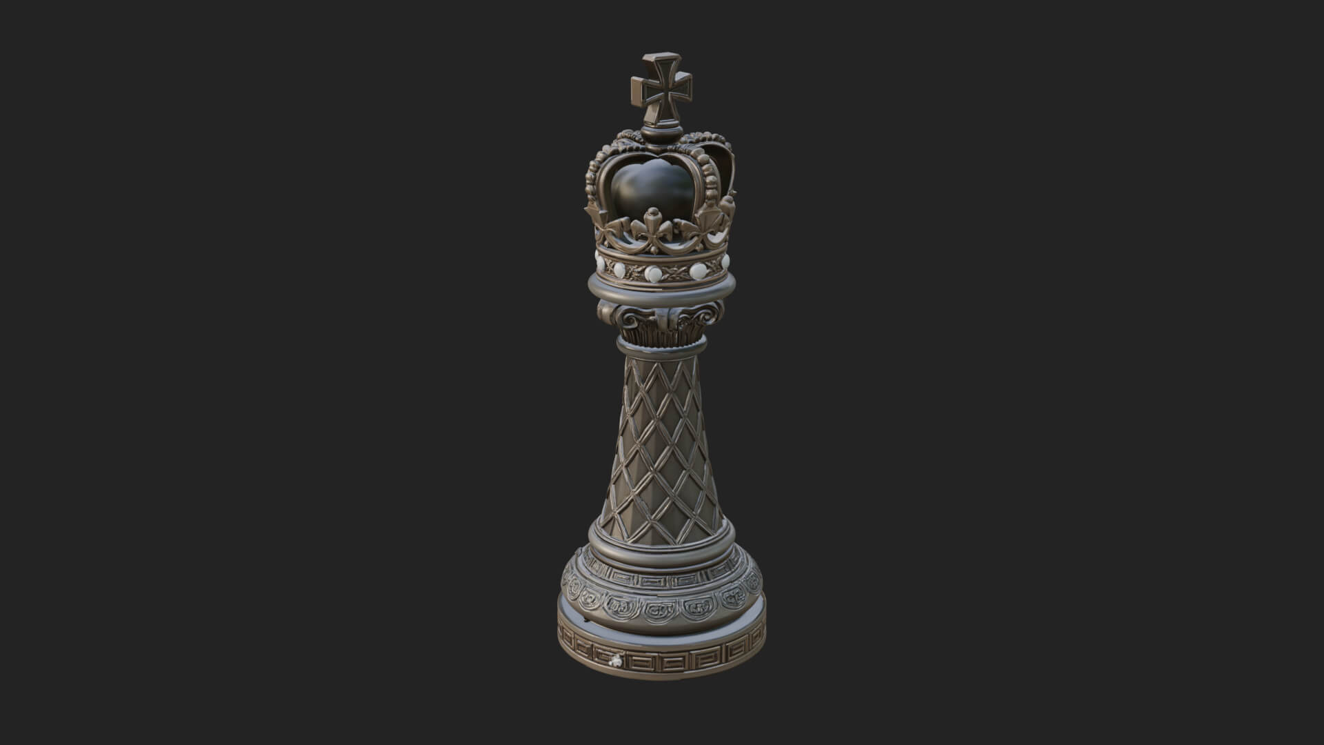 Ornate Chess Piece Statue Design 43 3D Print Model 3D Model