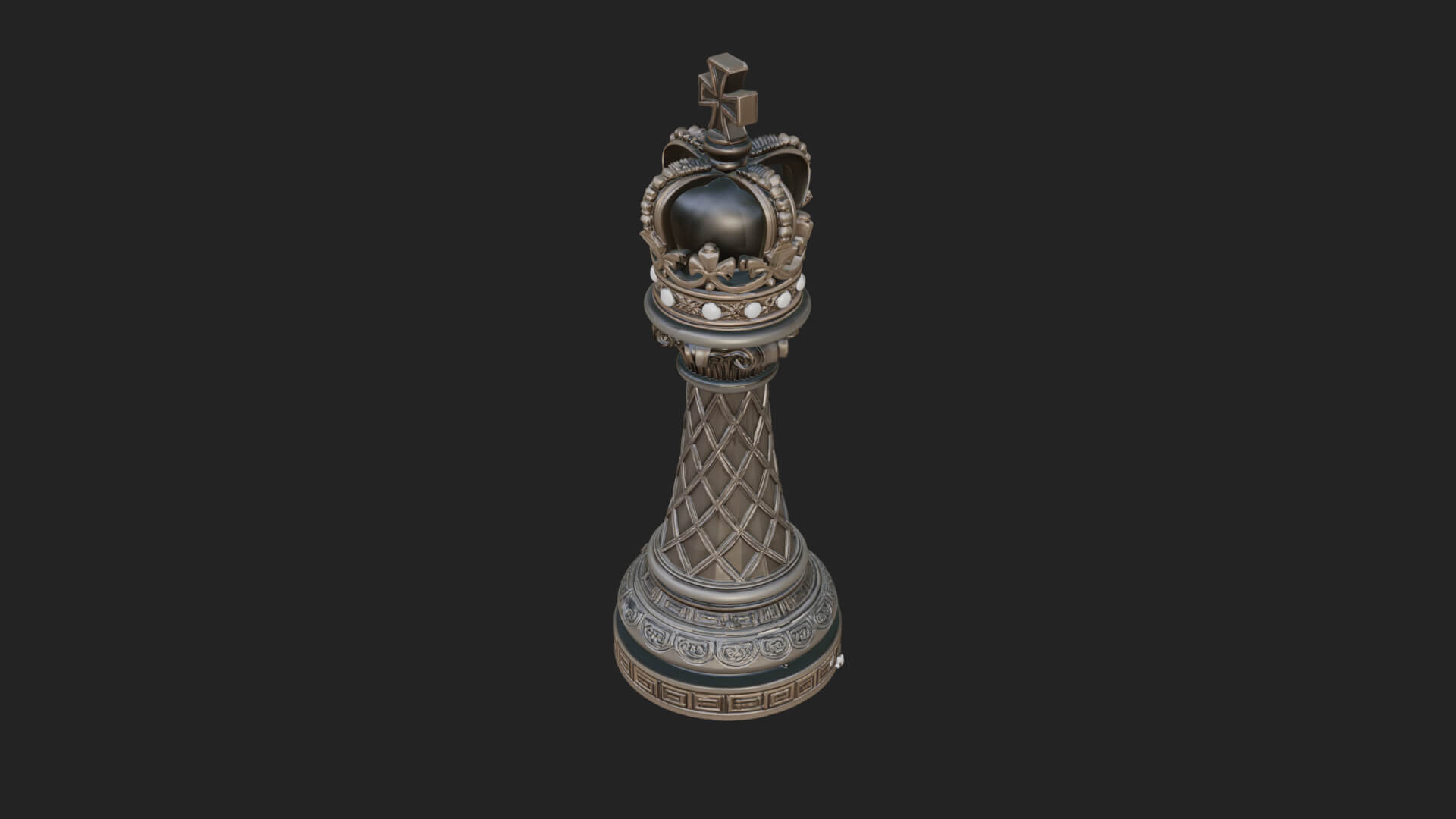 Ornate Chess Piece Statue Design 43 3D Print Model 3D Model