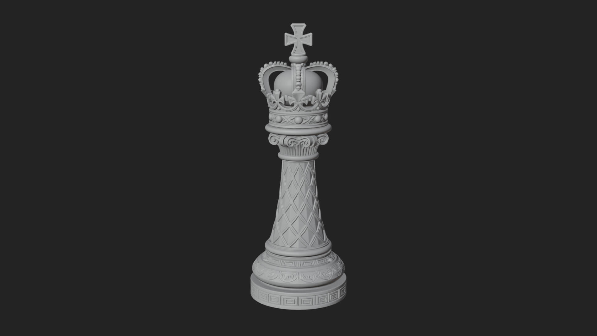 Ornate Chess Piece Statue Design 43 3D Print Model 3D Model