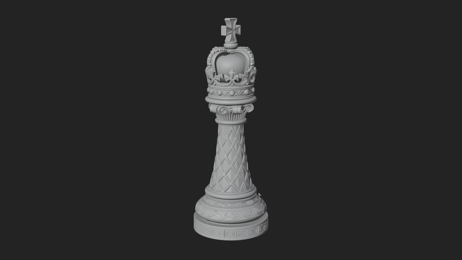 Ornate Chess Piece Statue Design 43 3D Print Model 3D Model
