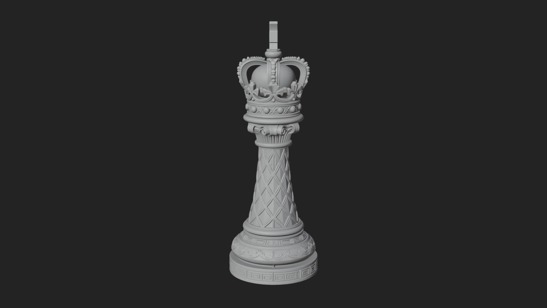 Ornate Chess Piece Statue Design 43 3D Print Model 3D Model