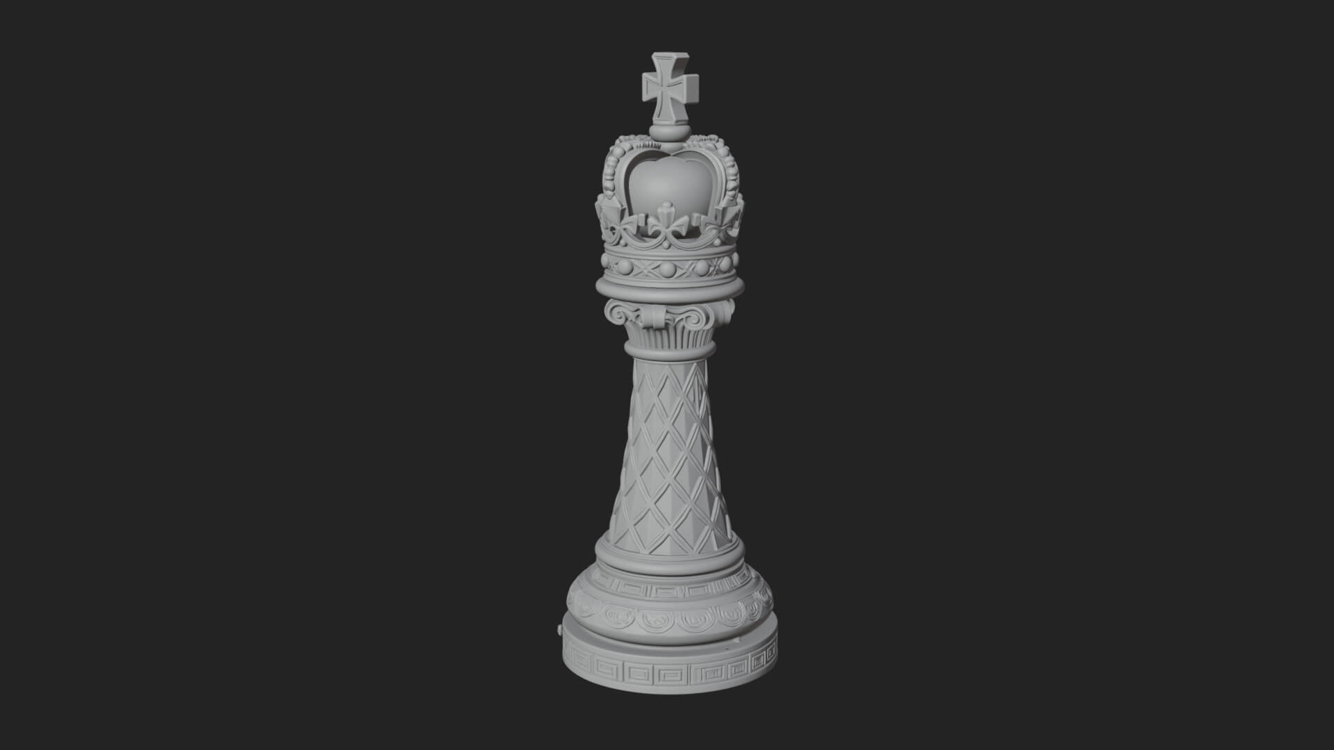 Ornate Chess Piece Statue Design 43 3D Print Model 3D Model