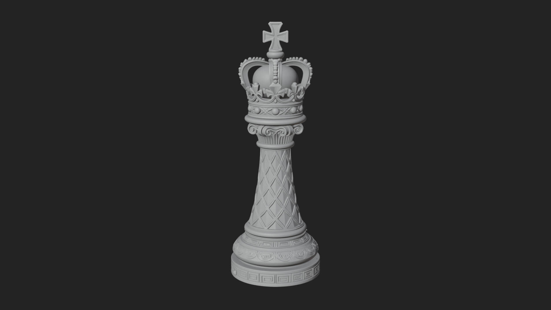 Ornate Chess Piece Statue Design 43 3D Print Model 3D Model