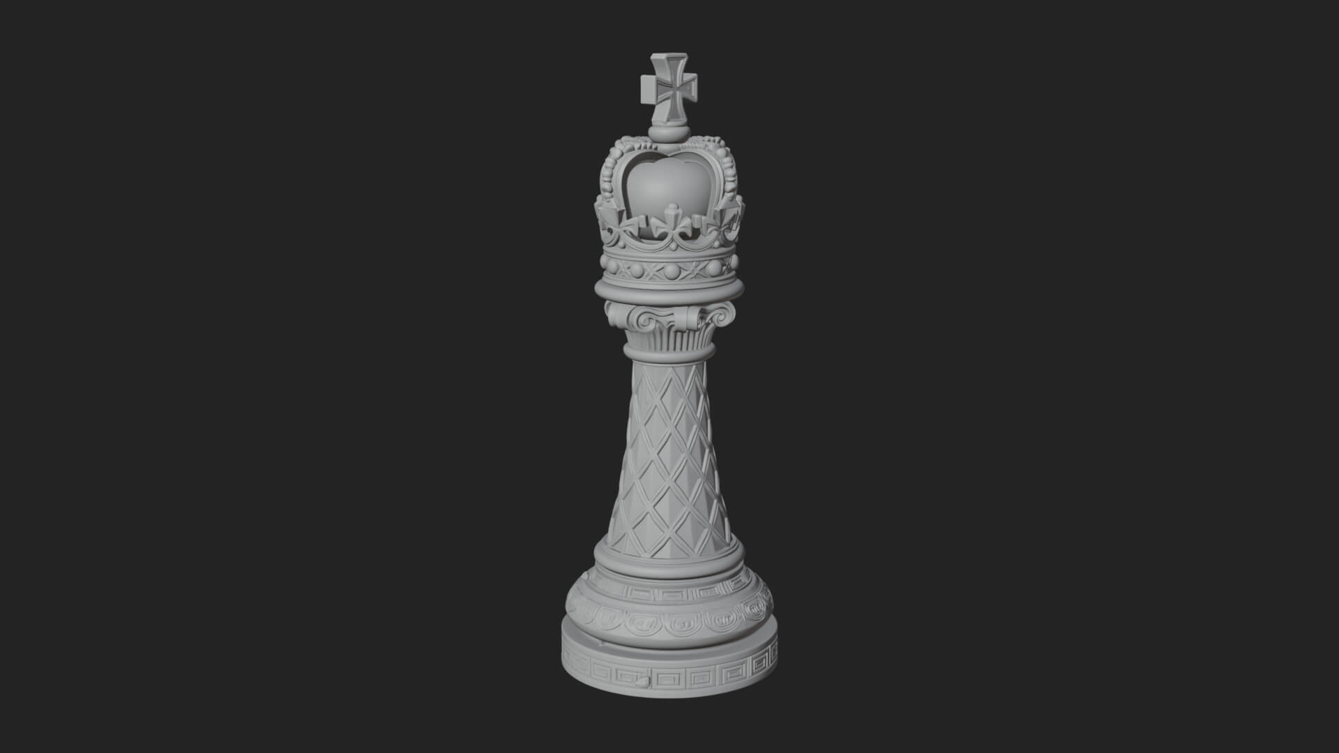 Ornate Chess Piece Statue Design 43 3D Print Model 3D Model