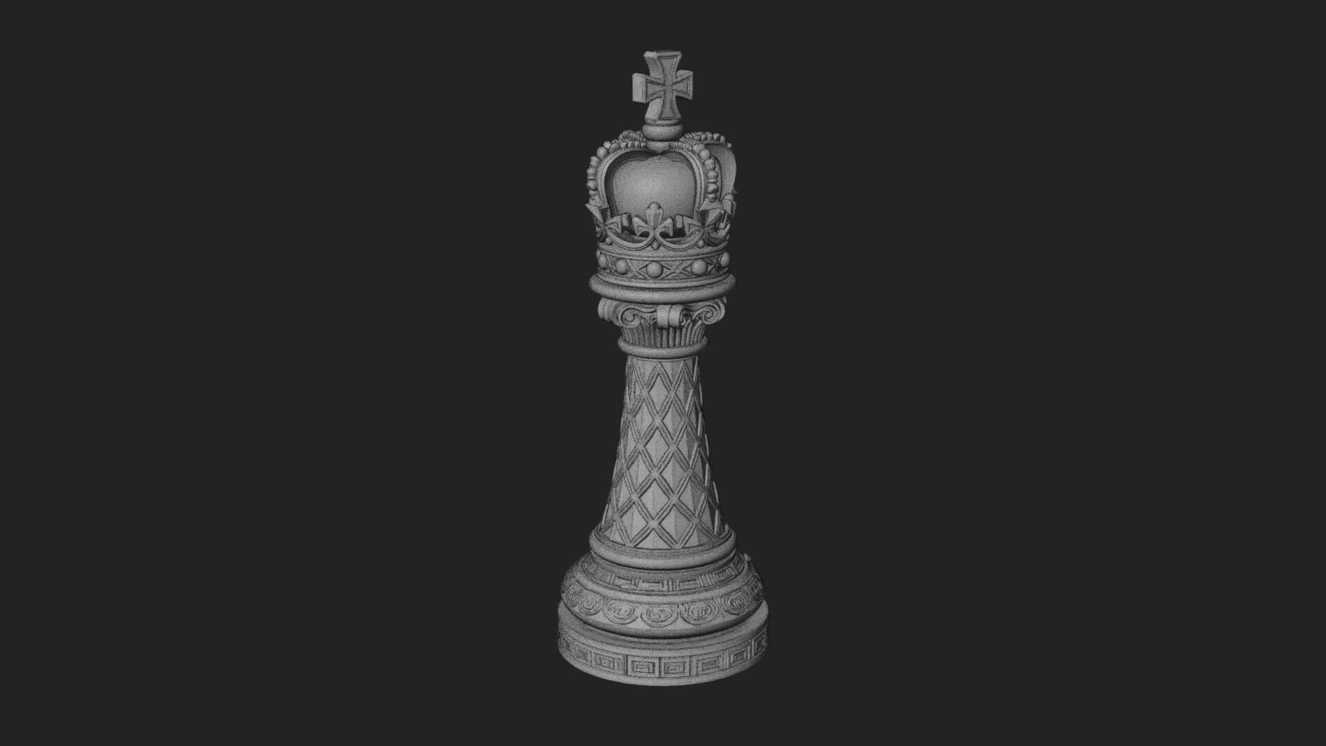 Ornate Chess Piece Statue Design 43 3D Print Model 3D Model