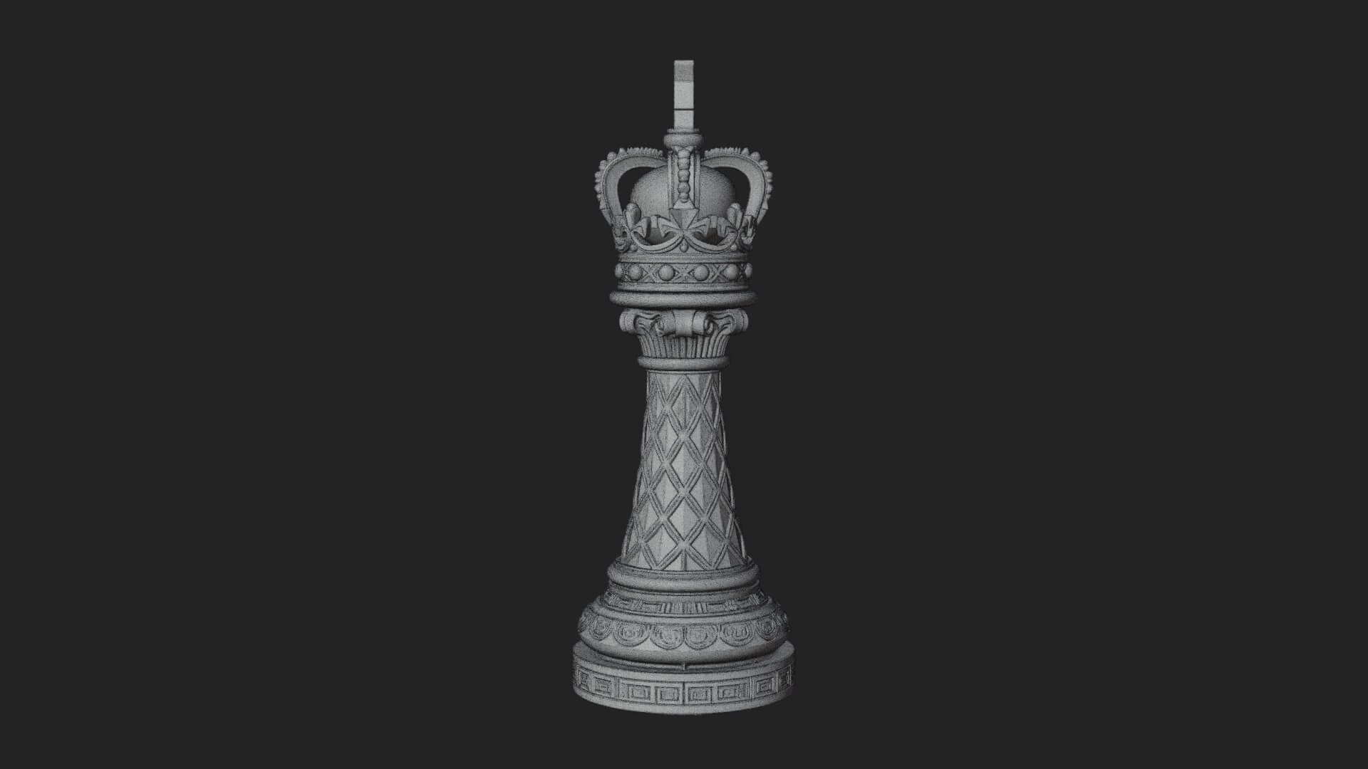 Ornate Chess Piece Statue Design 43 3D Print Model 3D Model